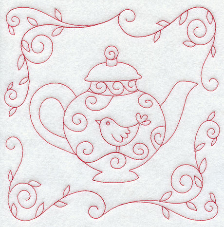 Teapot 2 (Redwork)
