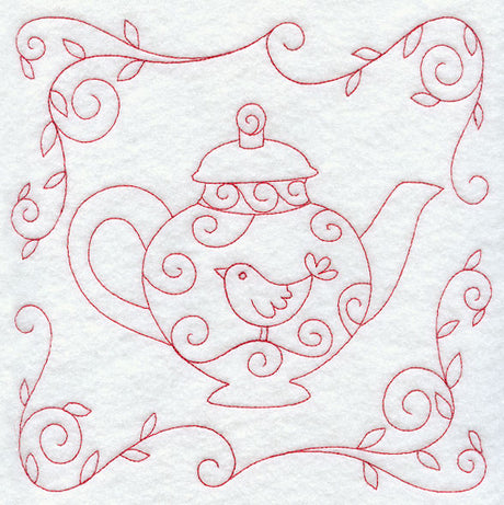 Teapot 2 (Redwork)