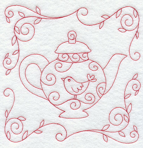 Teapot 2 (Redwork)