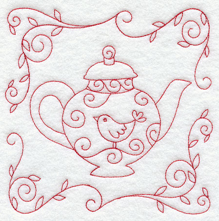Teapot 2 (Redwork)