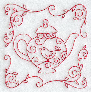 Teapot 2 (Redwork)
