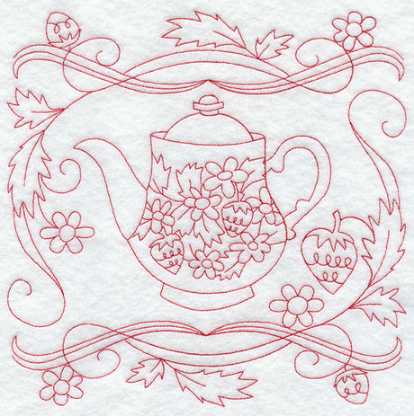 Teapot 3 (Redwork)