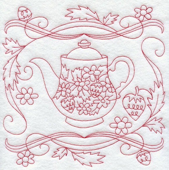 Teapot 3 (Redwork)
