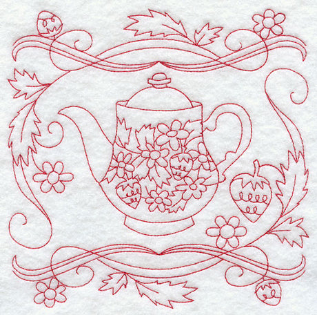Teapot 3 (Redwork)