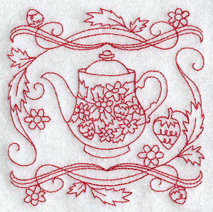 Teapot 3 (Redwork)