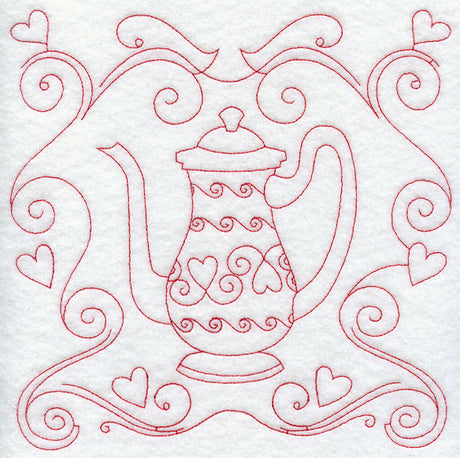 Teapot 6 (Redwork)