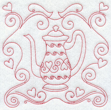 Teapot 6 (Redwork)