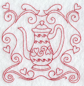 Teapot 6 (Redwork)