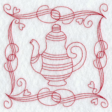Teapot 5 (Redwork)