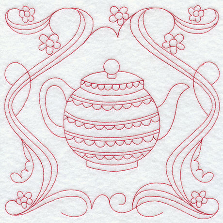 Teapot 4 (Redwork)