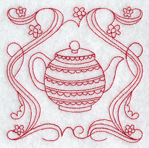 Teapot 4 (Redwork)