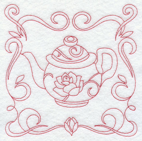 Teapot 8 (Redwork)