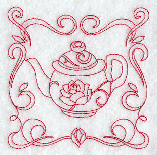 Teapot 8 (Redwork)