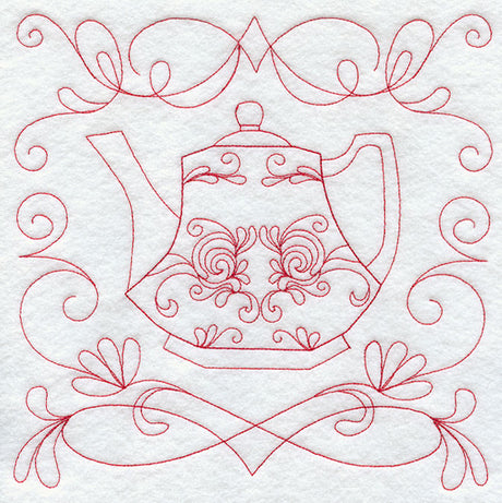 Teapot 7 (Redwork)