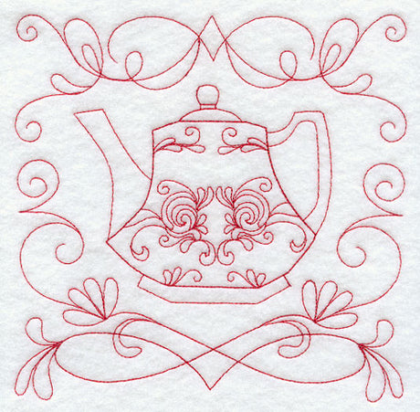 Teapot 7 (Redwork)
