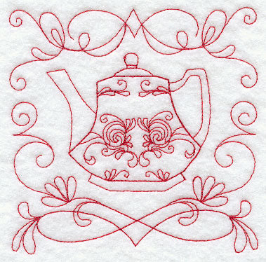 Teapot 7 (Redwork)
