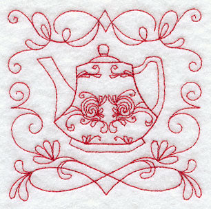 Teapot 7 (Redwork)