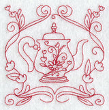 Teapot 9 (Redwork)