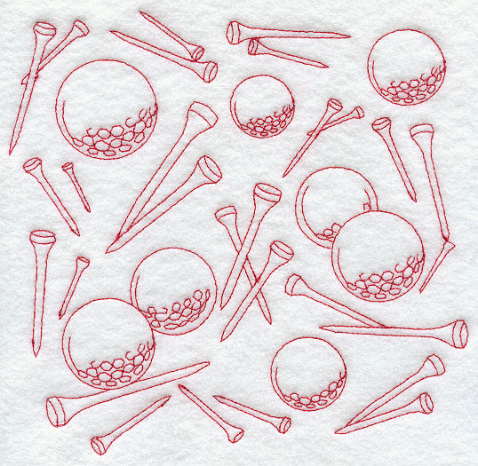 Tee Time Medley (Redwork)