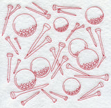 Tee Time Medley (Redwork)