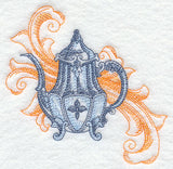 Teapot with Baroque Background
