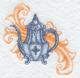 Teapot with Baroque Background