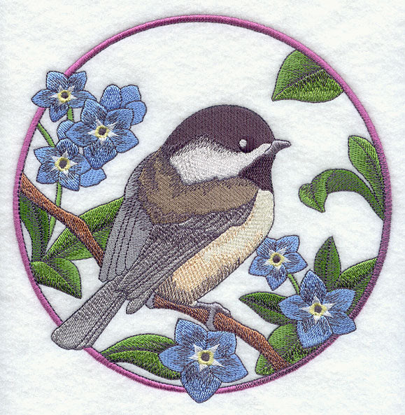 Chickadee and Forget-Me-Not Circle