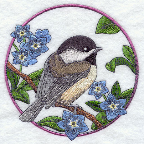 Chickadee and Forget-Me-Not Circle