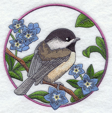 Chickadee and Forget-Me-Not Circle
