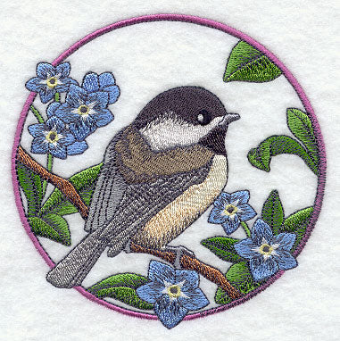 Chickadee and Forget-Me-Not Circle
