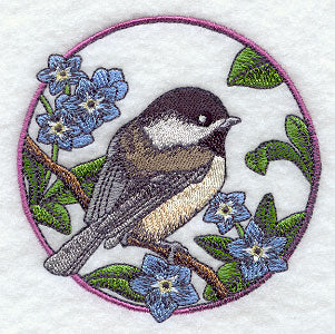 Chickadee and Forget-Me-Not Circle