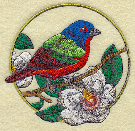 Painted Bunting and Magnolia Circle
