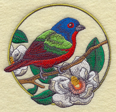 Painted Bunting and Magnolia Circle