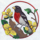 Rose-breasted Grosbeak and Wood Poppy Circle