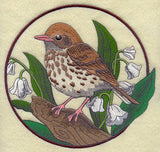 Wood Thrush and Lily of the Valley Circle