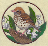Wood Thrush and Lily of the Valley Circle