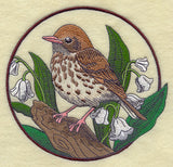 Wood Thrush and Lily of the Valley Circle