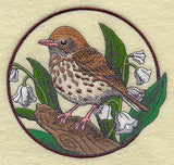 Wood Thrush and Lily of the Valley Circle