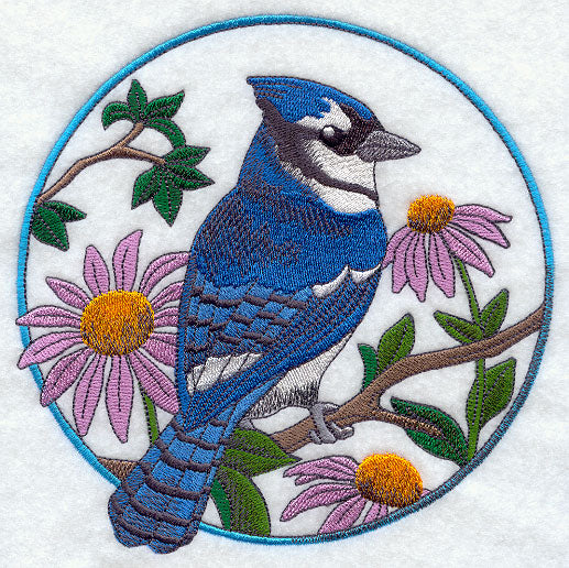 Blue Jay and Purple Coneflower Circle