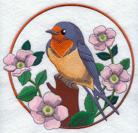 Barn Swallow and Wild Rose Circle