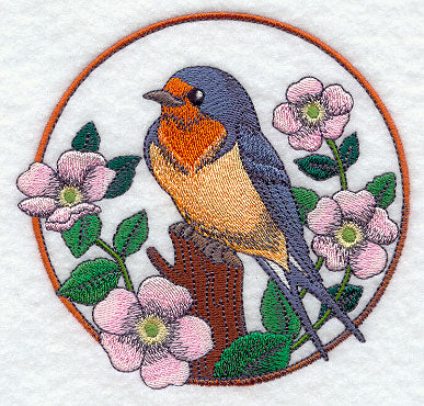 Barn Swallow and Wild Rose Circle