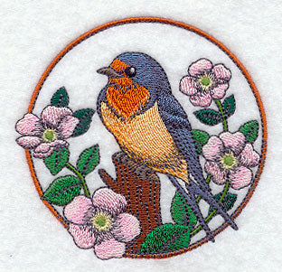 Barn Swallow and Wild Rose Circle