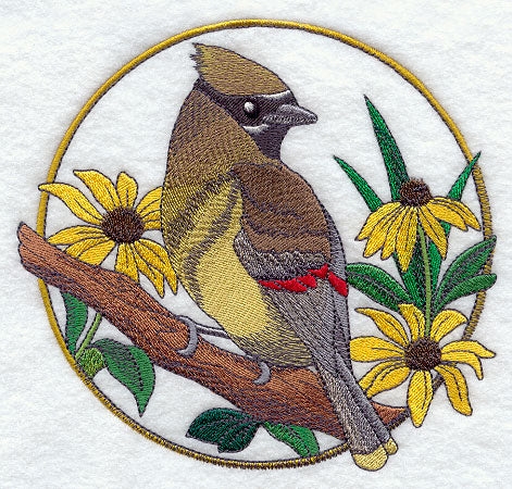 Cedar Waxwing and Black-eyed Susan Circle