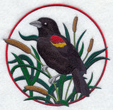 Red-winged Blackbird and Cattail Circle