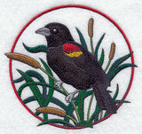 Red-winged Blackbird and Cattail Circle