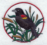 Red-winged Blackbird and Cattail Circle