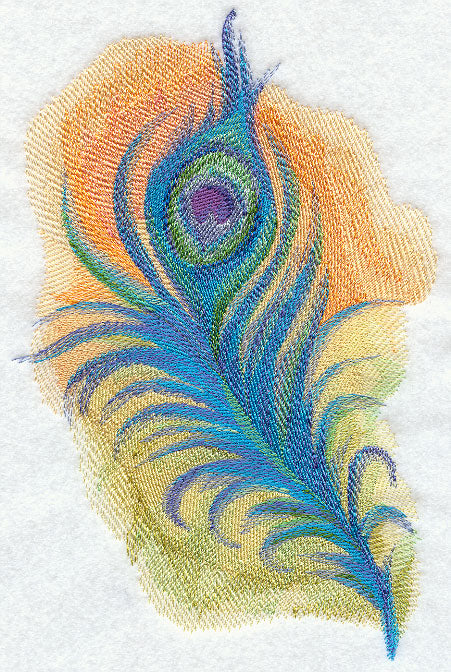 Peacock Feather in Watercolor