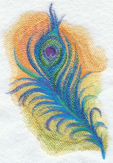 Peacock Feather in Watercolor