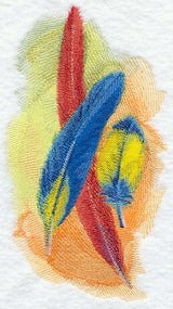Scarlet Macaw Feathers in Watercolor