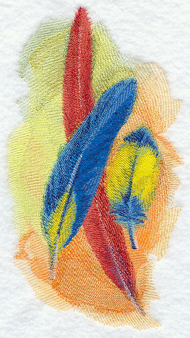 Scarlet Macaw Feathers in Watercolor